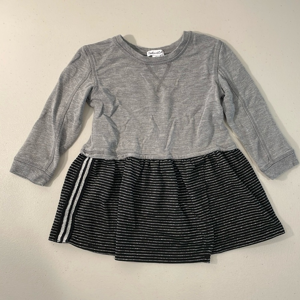GUC Splendid Girls’ Long Sleeve Dress w/ Silver Sparkle 2T